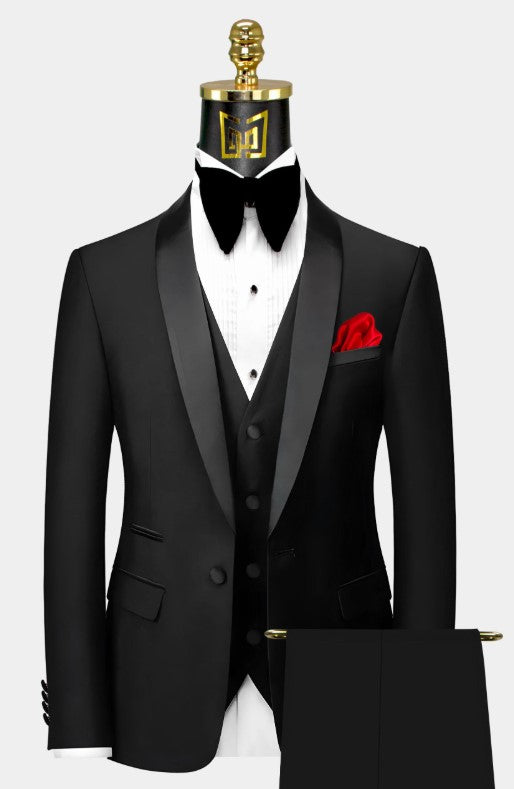 Classic Black Tuxedo – 3 Piece - 34 Short or Extra Small