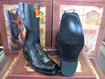 Western Alligator Skin Los Altos Boots Black Caiman Cowboy Dress Cowboy Boot Cheap Priced For Sale Online (EE) ~ World Best Alligator - 6EE