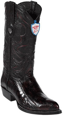 Wild West Black Cherry Ostrich Leg Cowboy Boots - Botas De Avestruz - 6EE