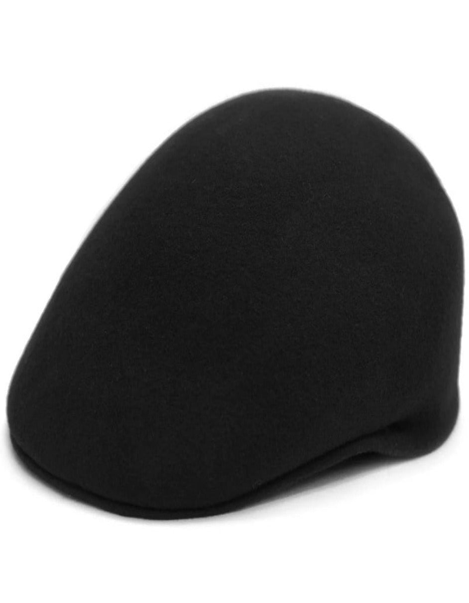 Black Dress Hat 1920s Fedora Style - Mens Classic Wool English Cap Dress Hats in Black - S