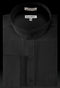 Solid Banded French Cuff Dress Mandarin Collarless Preacher Round Style Black Men's Dress Shirt