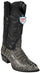 Wild West Rustic Black J-Toe Caiman ~ World Best Alligator ~ Gator Skin Hornback Cowboy Boots