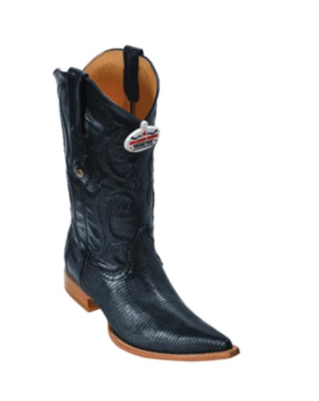 Black Ring Lizard Cowboy Boots - 6.0 Standard / D / Medium