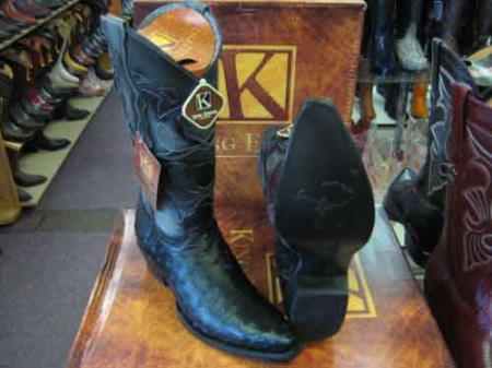 King Exotic Boots Black Genuine Ostrich Snip Toe Skin Western Cowboy Dress Cowboy Boot Cheap Priced For Sale Online EE - Botas De Avestruz - 6EE