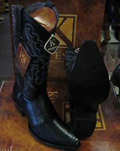 King Exotic Boots Black Snip Toe Genuine Stingray Mantarraya Skin Western Cowboy Dress Cowboy Botas De Mantarraya - Mantarraya Boots Cheap Priced For Sale Online - 6EE