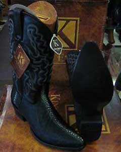 King Snip Toe Genuine Stingray Mantarraya Skin Western Cowboy Exotic Black Dress Cowboy Botas De Mantarraya - Mantarraya Boots Cheap Priced For Sale Online - 6EE