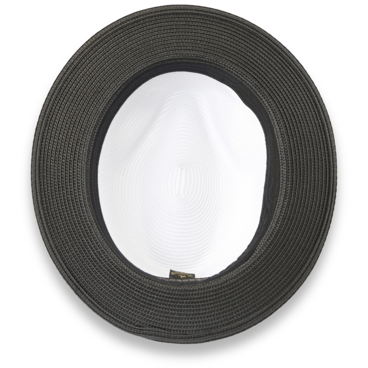 Tapa Crushable Straw Hat Fedora in Two Tone Black-White - Small