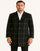 Mens Black Windowpane Wool Overcoat – Big Plaid Pattern Classic Checkered CarCoat