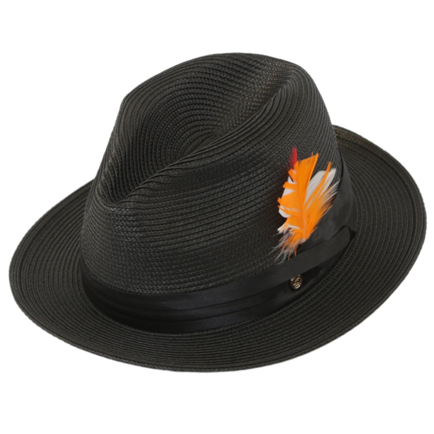 Tapa Crushable Straw Hat Fedora in Black - Small