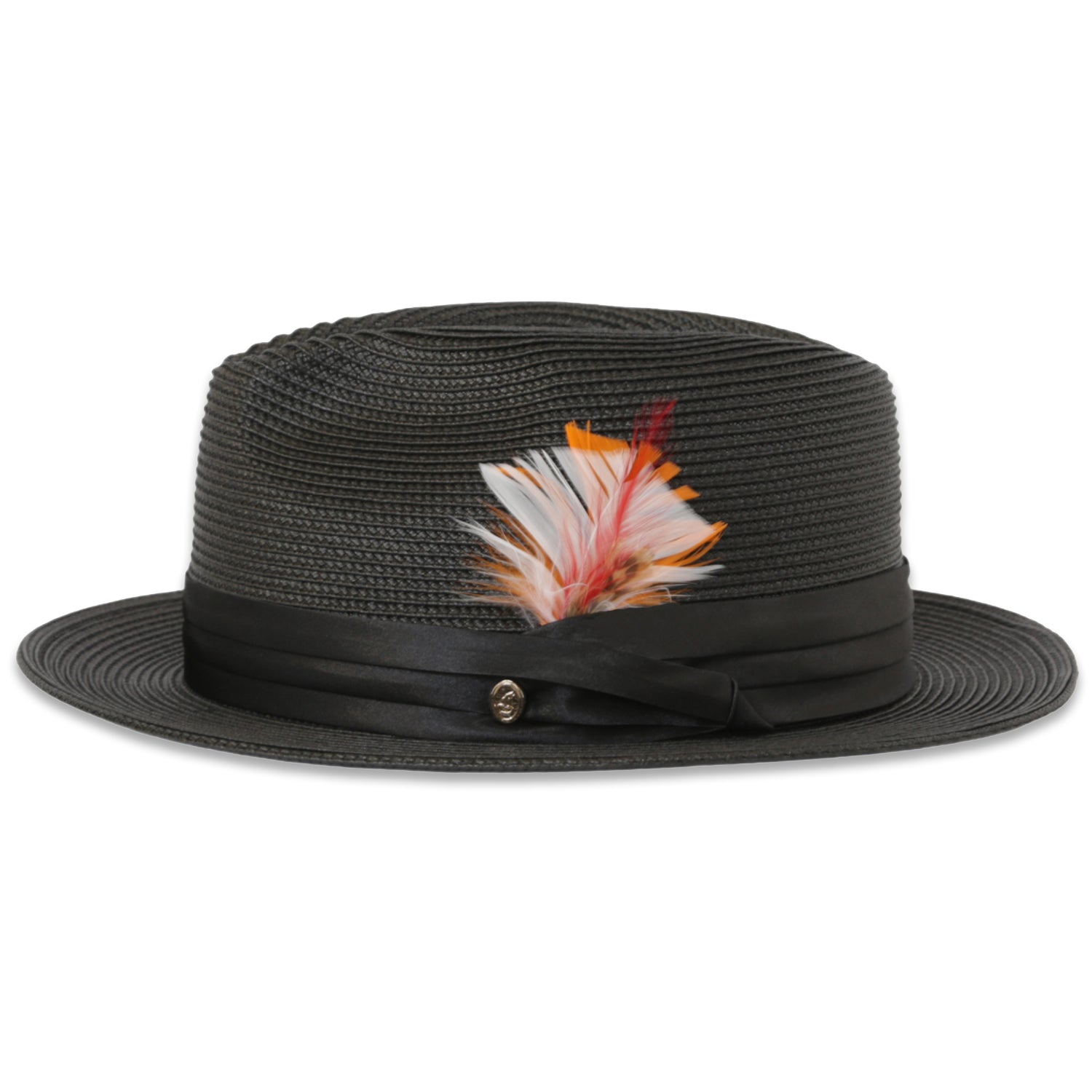 Tapa Crushable Straw Hat Fedora in Black - Small