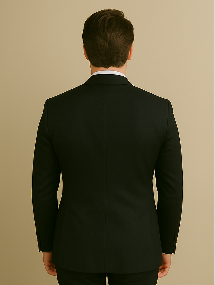 Modern Fit - Wool Suit - Italian Made Business Suit by Statement Men's 2 Piece 100% Wool Modern Fit Suit - Subtle Windowpane