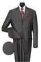 Mens 3 Button 2PC Shiny Sharkskin Suit in Black