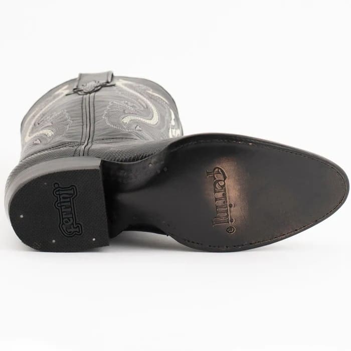 Ferinni Boot - Mens Dress Cowboy Boot  - Ferrini Men's Taylor Lizard Round Toe Handcrafted - Black in  Black - 8D