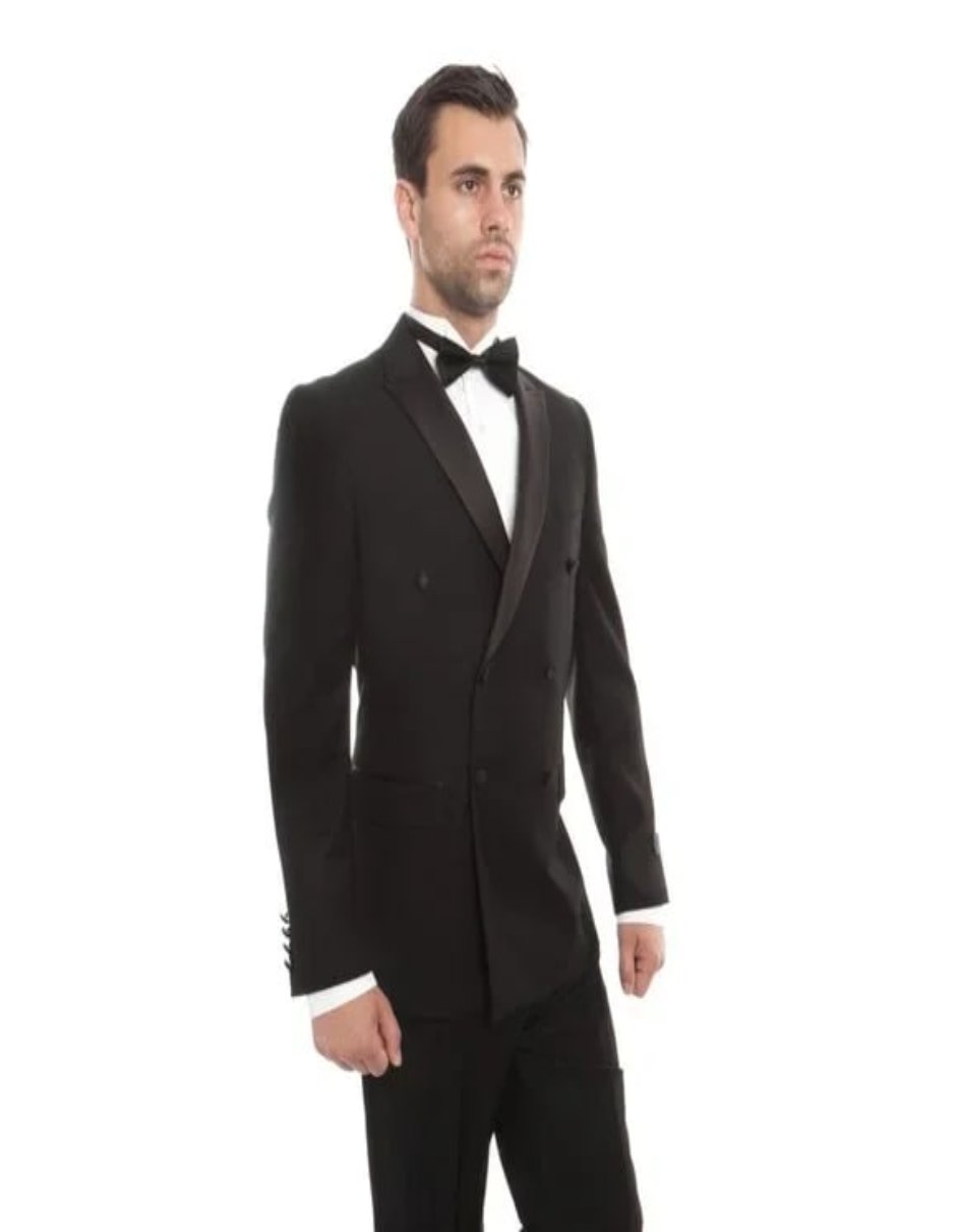 Double Breasted Black Mens Tuxedo by Bryan Michaels