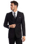 Cheap Priced Suit - Men's Two Button Basic Hybrid Fit Vested Black Suit