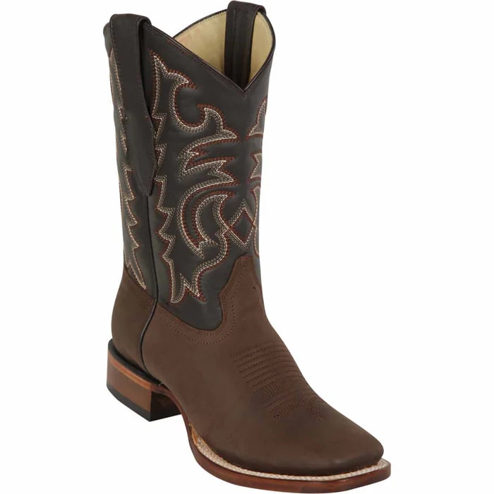 Los Altos Boots - Mens Dress Cowboy Boot - Low Priced  Brown Square Toe Western Boots- in Brown - 6