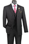 Cheap priced Suit - Mens 2 Button Modern Fit  Black Suit With Double Breasted Peak Lapel Vest