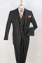 Cheap priced Suit - Mens Two Button Peak Lapel Vested Denim Black Suit