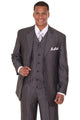 Cheap Priced Suit - Mens 3 Button Vested Shiny Sharkskin Narrow Pinstripe Black Suit