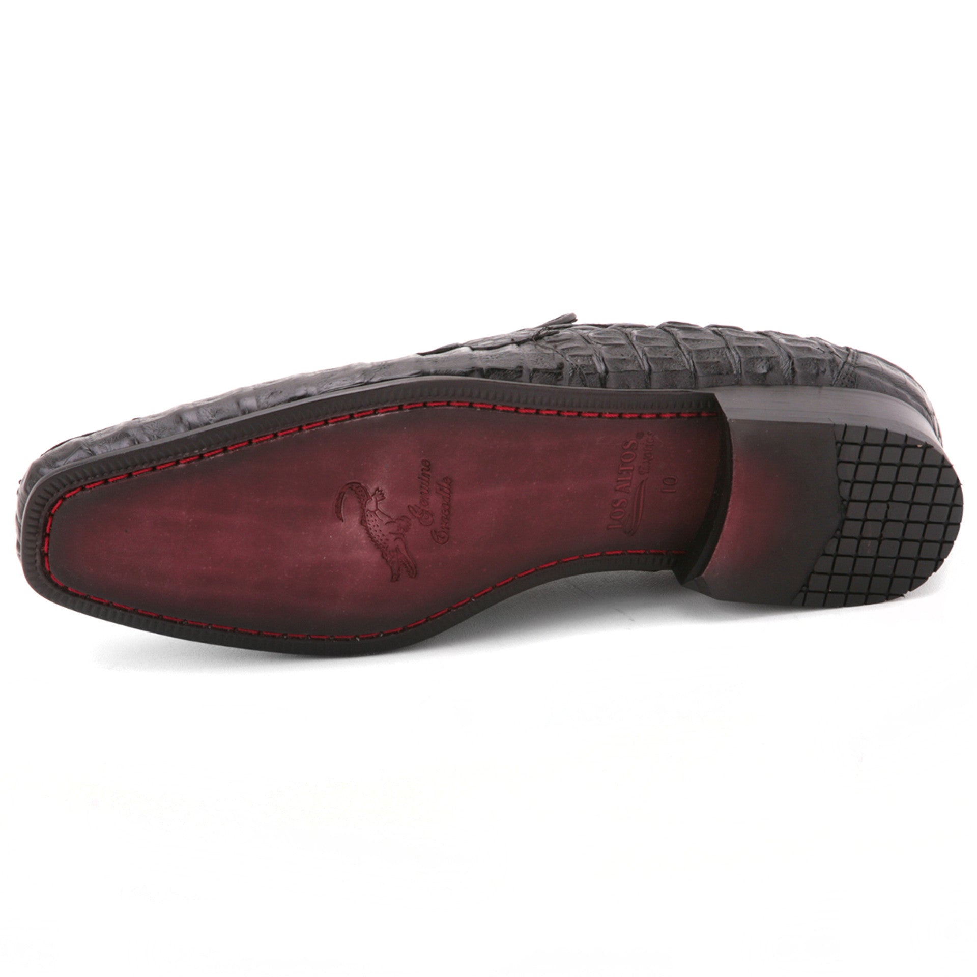 Los Altos Black Genuine Caiman Crocodile Belly Slip-On Loafers - 8-M