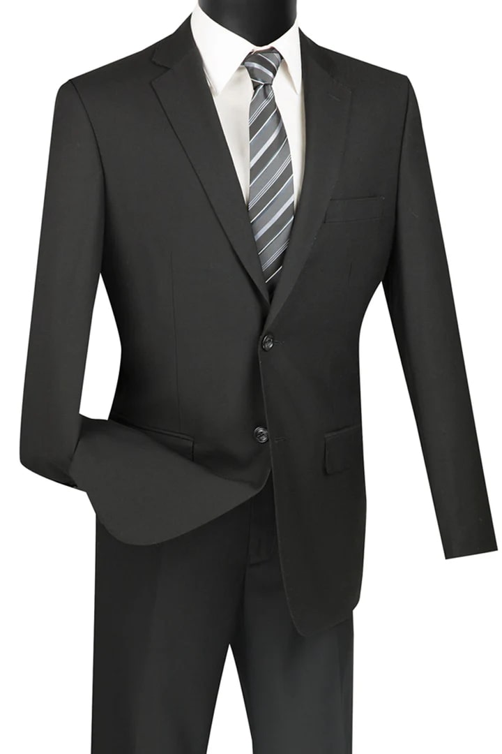 Cheap Suit - Mens Basic 2 Button Modern Fit Black Suit