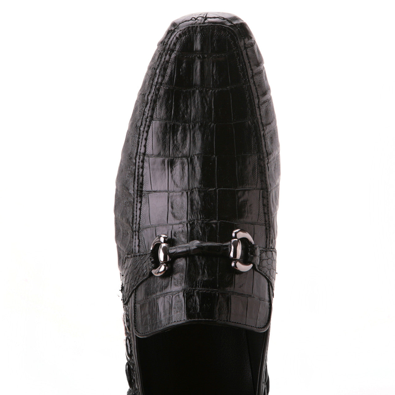 Los Altos Black Genuine Caiman Crocodile Belly Slip-On Loafers - 8-M