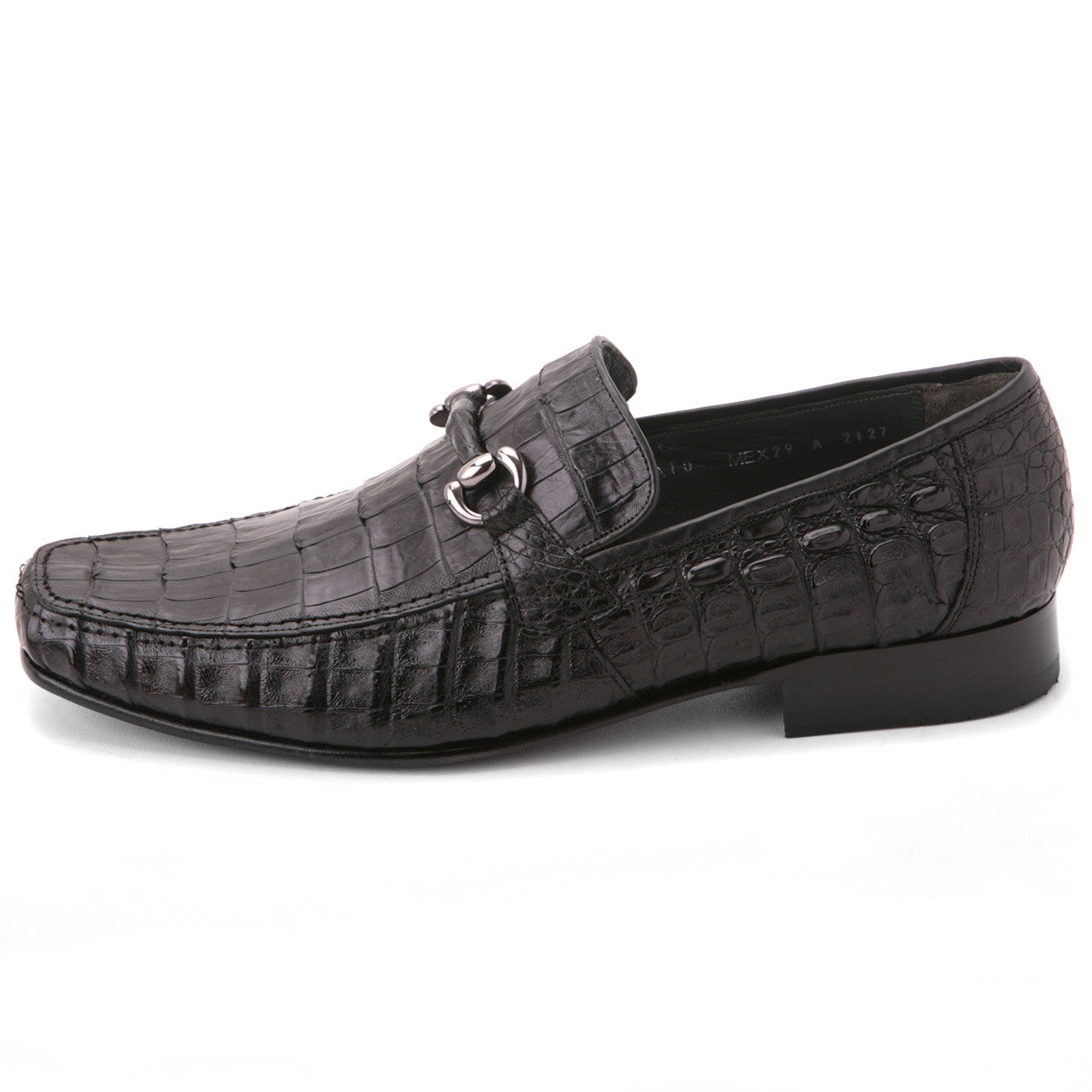 Los Altos Black Genuine Caiman Crocodile Belly Slip-On Loafers - 8-M