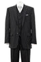 Cheap Priced Suit  - Mens 2 Button Vested Bold Pinstripe Gangster Black Suit