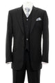Cheap Priced Suit - Mens Modern Fit 2 Button Vested Basic Black Suit