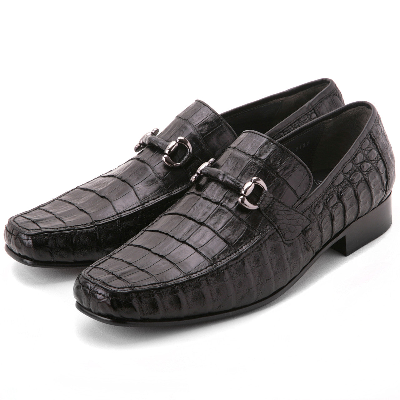 Los Altos Black Genuine Caiman Crocodile Belly Slip-On Loafers - 8-M
