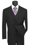 Cheap Priced Suit - Mens Classic Fit Vested Banker Pinstripe Black Suit