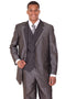 Cheap priced Suit- Mens 3 Button Vested Wide Peak Lapel Two Tone Sharkskin Black Suit