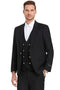 Cheap priced Suit - Men's One Button Peak Lapel Vested Black Suit With Gold Buttons