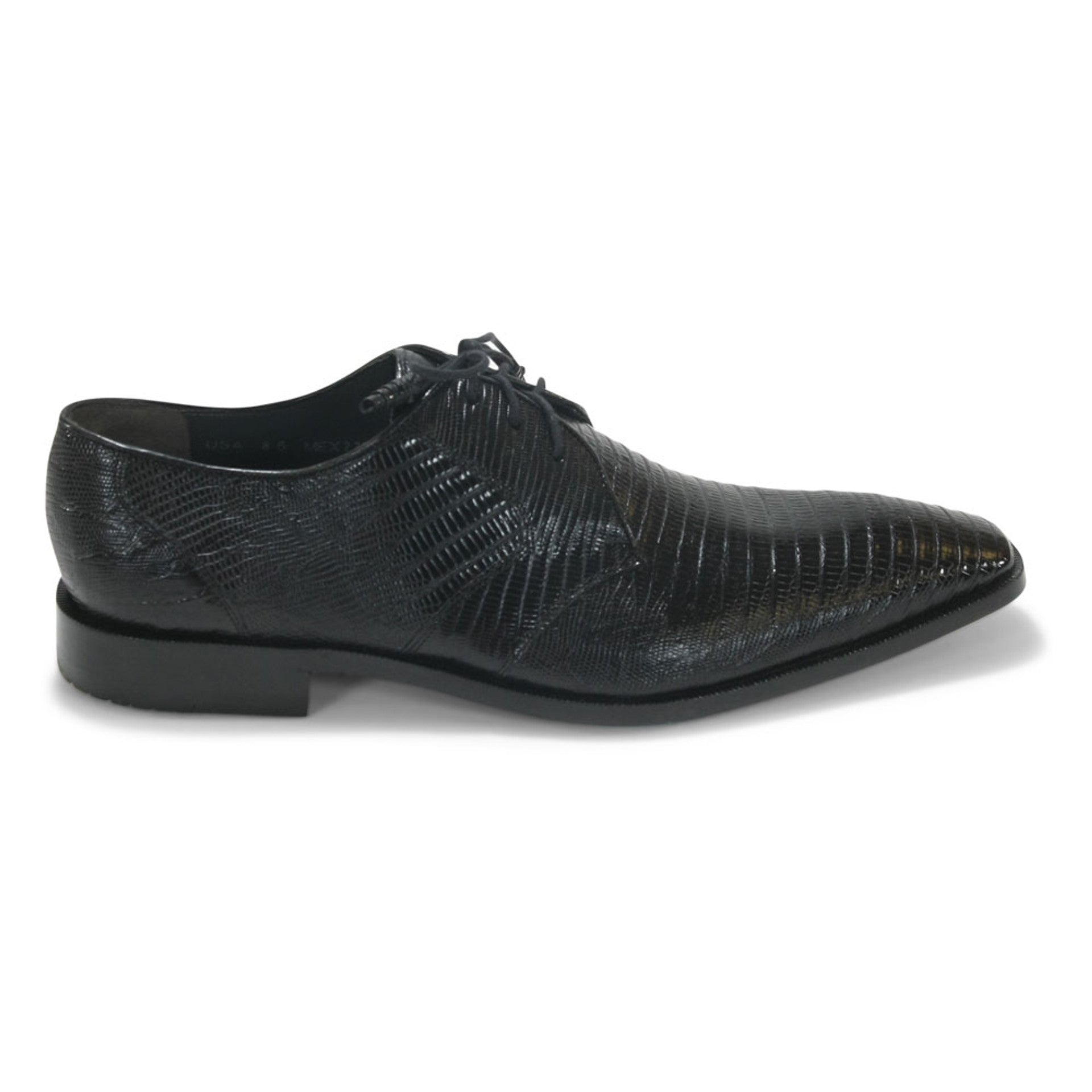 Los Altos Oxford Black Genuine Teju Lizard Shoes - 8