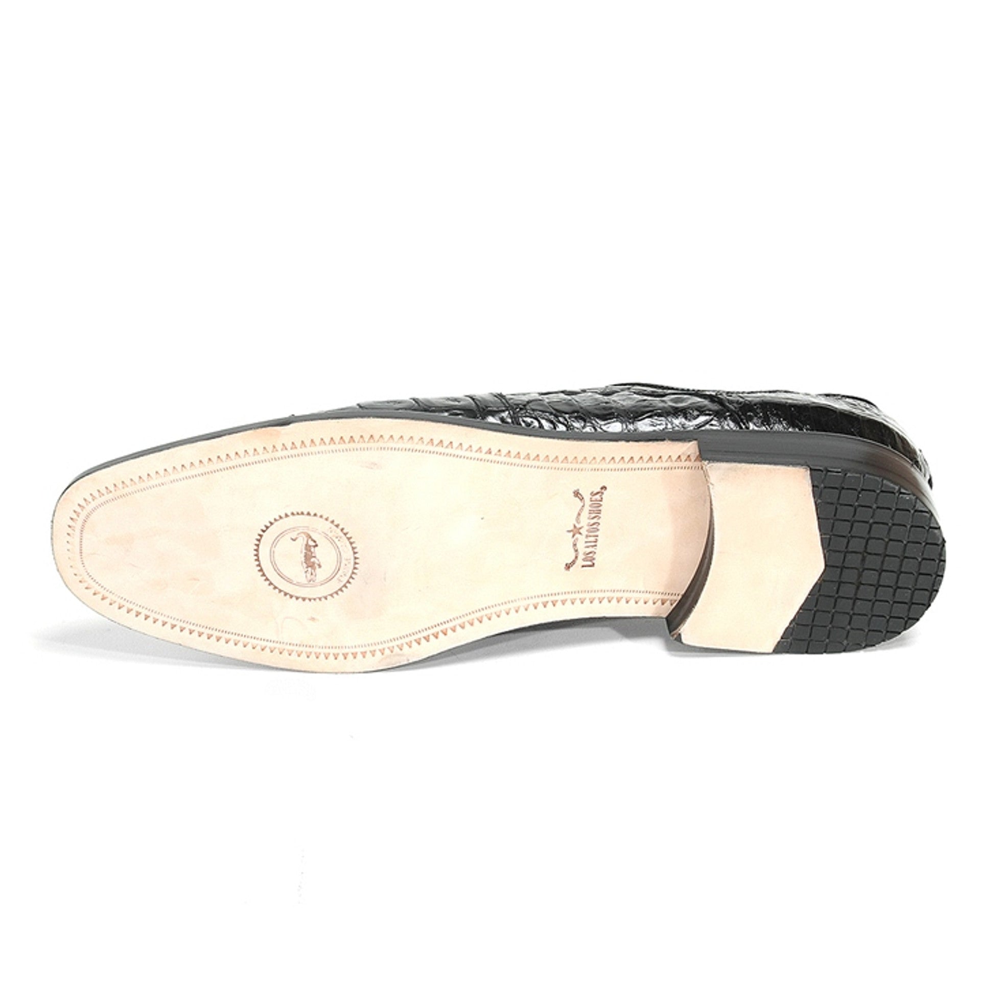 Los Altos Oxford Black Genuine Caiman Crocodile Shoes - 8-M