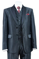 Cheap Priced Suit- Mens 2 Button Vested Slim Fit Shiny Sharkskin Tuxedo Black Suit