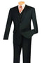Cheap Priced Suit - Mens Basic 2 Button Vested Slim Fit Black Suit