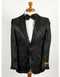 Mens 2 Button Shiny Black on Black Floral Paisley Prom 2025 & Wedding Blazer
