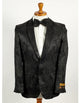 Mens 2 Button Shiny Black on Black Floral Paisley Prom 2025 & Wedding Blazer