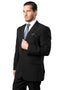 Cheap Priced Suit -  Men's Two Button Vested Mini Pinstripe Business Suit in black