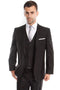 Cheap Priced Suit - Men's Two Button Slim Fit Basic Vested Wedding Black Suit