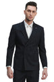 Cheap priced Suit - Men's Slim Fit Double Breasted Bold Gangster Pinstripe Black Suit