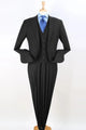 Cheap Priced Suit  -Mens Two Button Pleated Pant Classic Fit Vested Suit in black