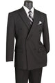 Cheap Priced Suit  - Mens Classic Double Breasted Poplin Black Suit