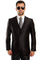 Cheap Priced Suit- Men's Two Button Vested Shiny Sharkskin Wedding & Prom Fashion Black Suit