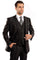Cheap Priced Suit  - Men's Two Button Vested Textured Sharkskin Business Black Suit