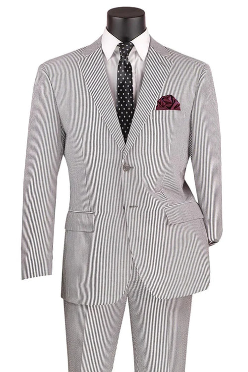 Cheap priced Suit - Men's 2pc Summer Seersucker Modern Fit Black Suit