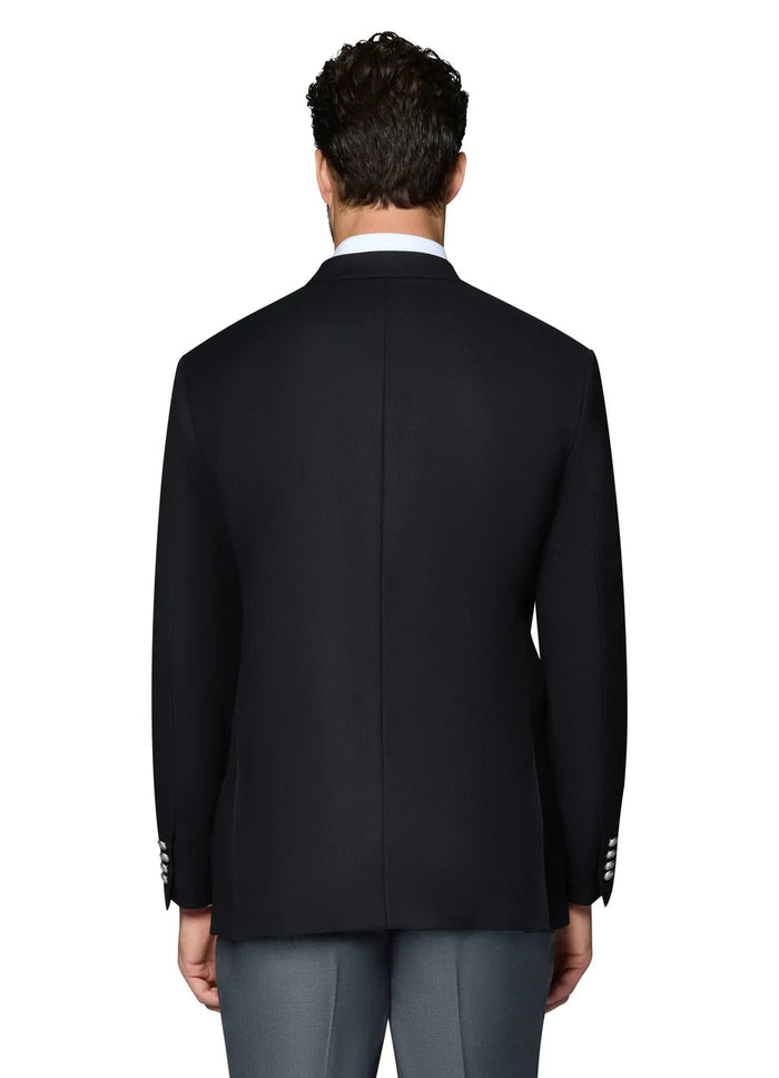 Black Elegant Modern Fit Wool Blazer