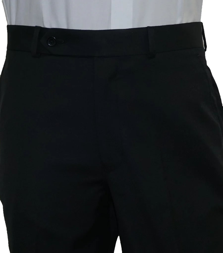 Washable Wool Blend Flat Black Front Pants - dress size pants : 28 Unfinished bottom