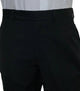 Washable Wool Blend Flat Black Front Pants